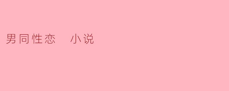 探讨男同性恋主题的小说